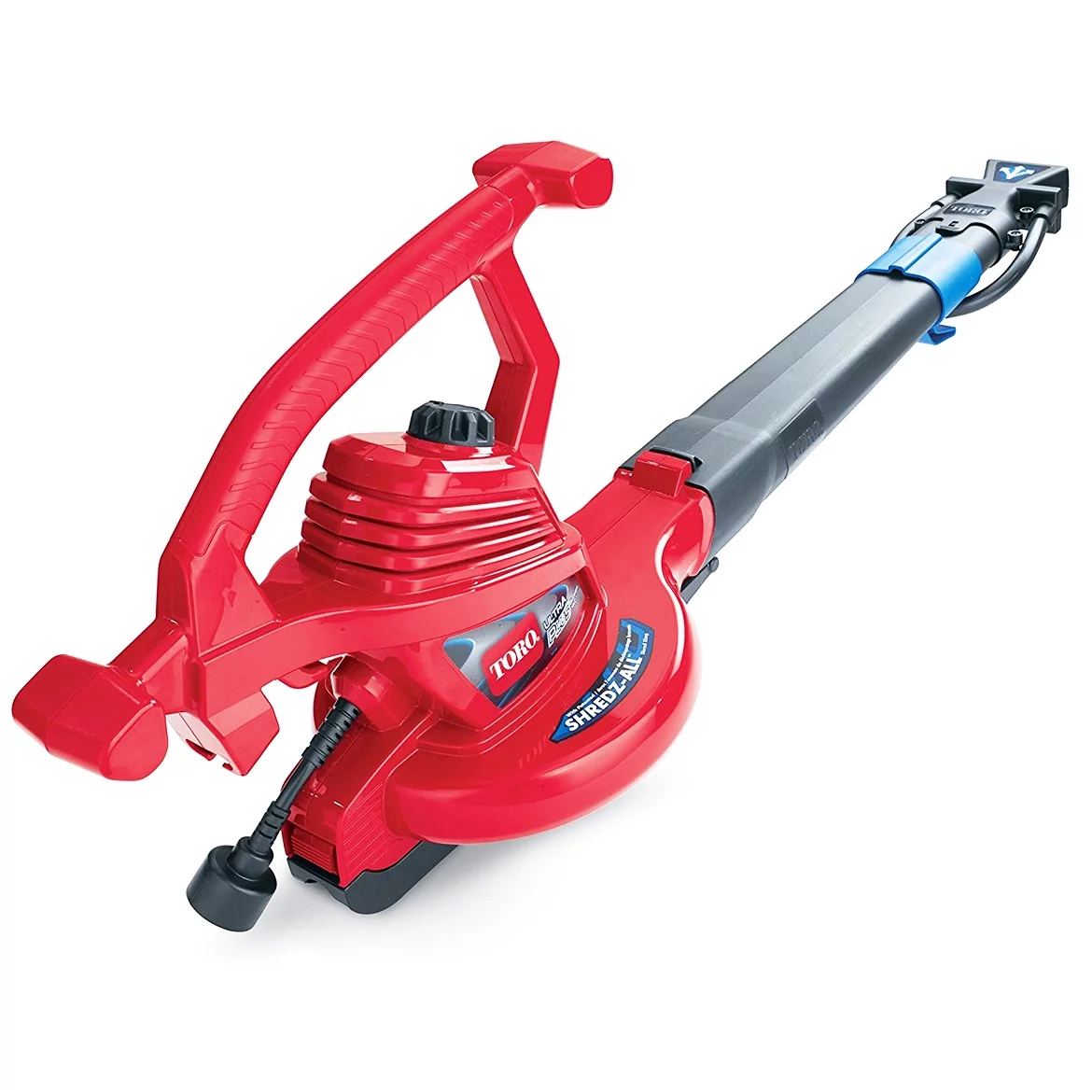 Toro 51621 UltraPlus Leaf Blower Vacuum, Variable-Speed (up to 250 mph) with Metal Impeller, 12 amp,Red