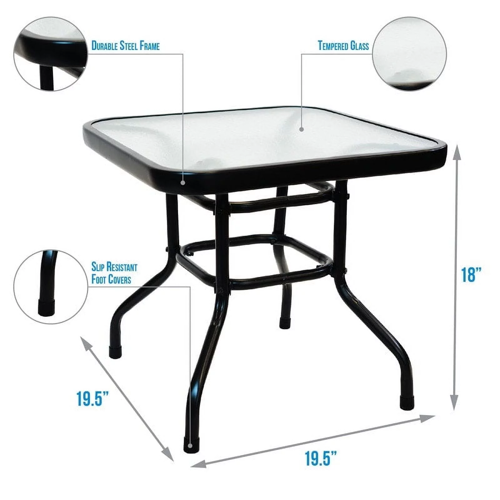 Patio Premier 3pc Folding Set with Cushions, Black Frame, Olive Cushions