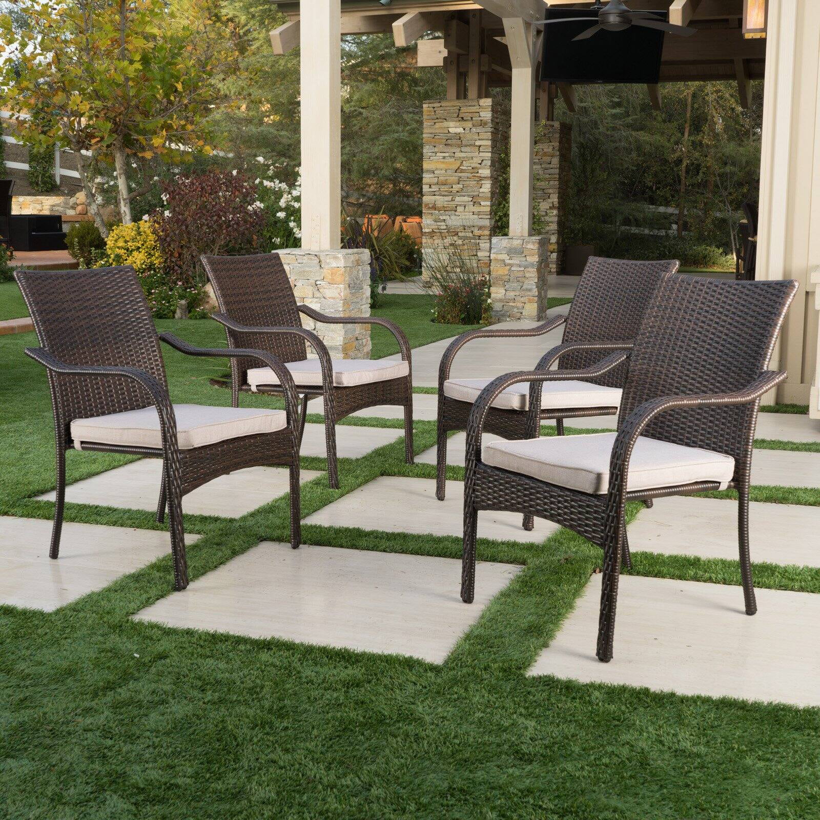 Solomon Wicker Stacking Chairs - Set of 4