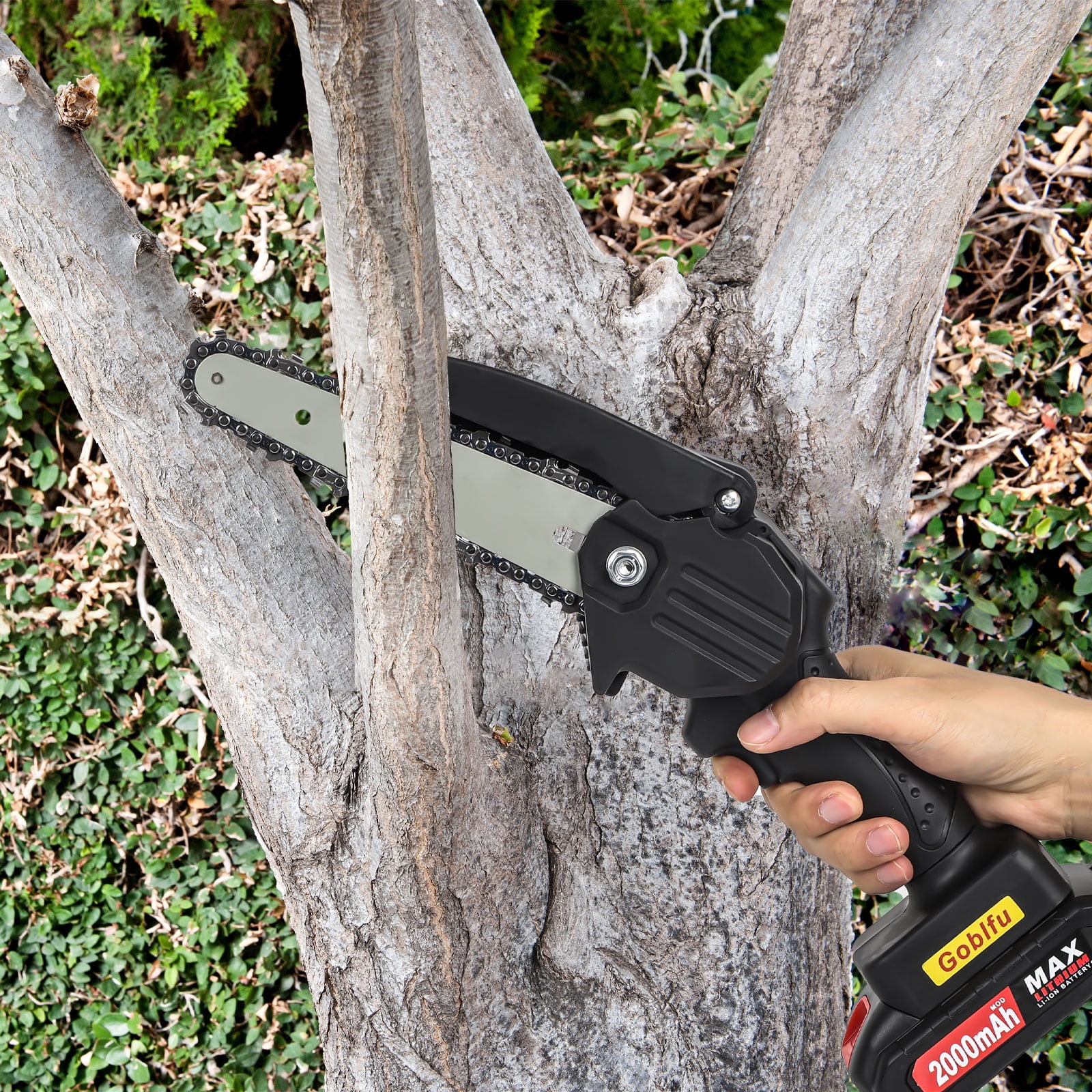 6in Electric Mini Chainsaw Battery Powered Woodcutter Tree Trimmer