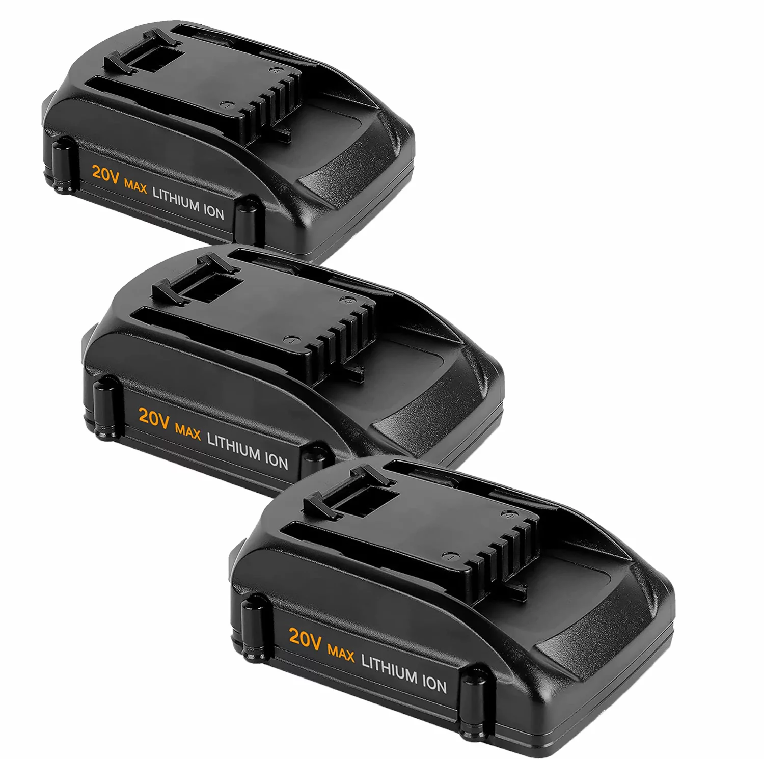 3000mAh Replacement Black Battery for 3packs Worx 20V Lithium Battery Compatible with WA3520 WA3578 WA3525 WA3575 WA3671 WG151s WG890
