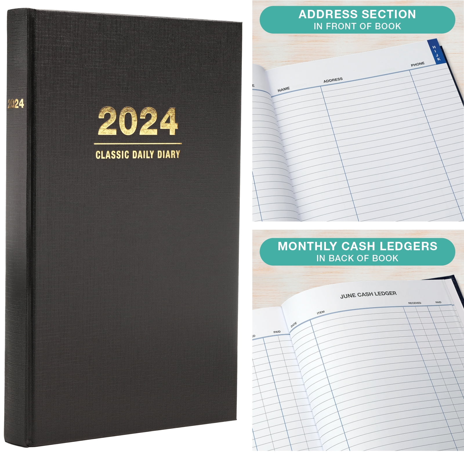 2024 Professional Hardcover Diary Planner 7.75