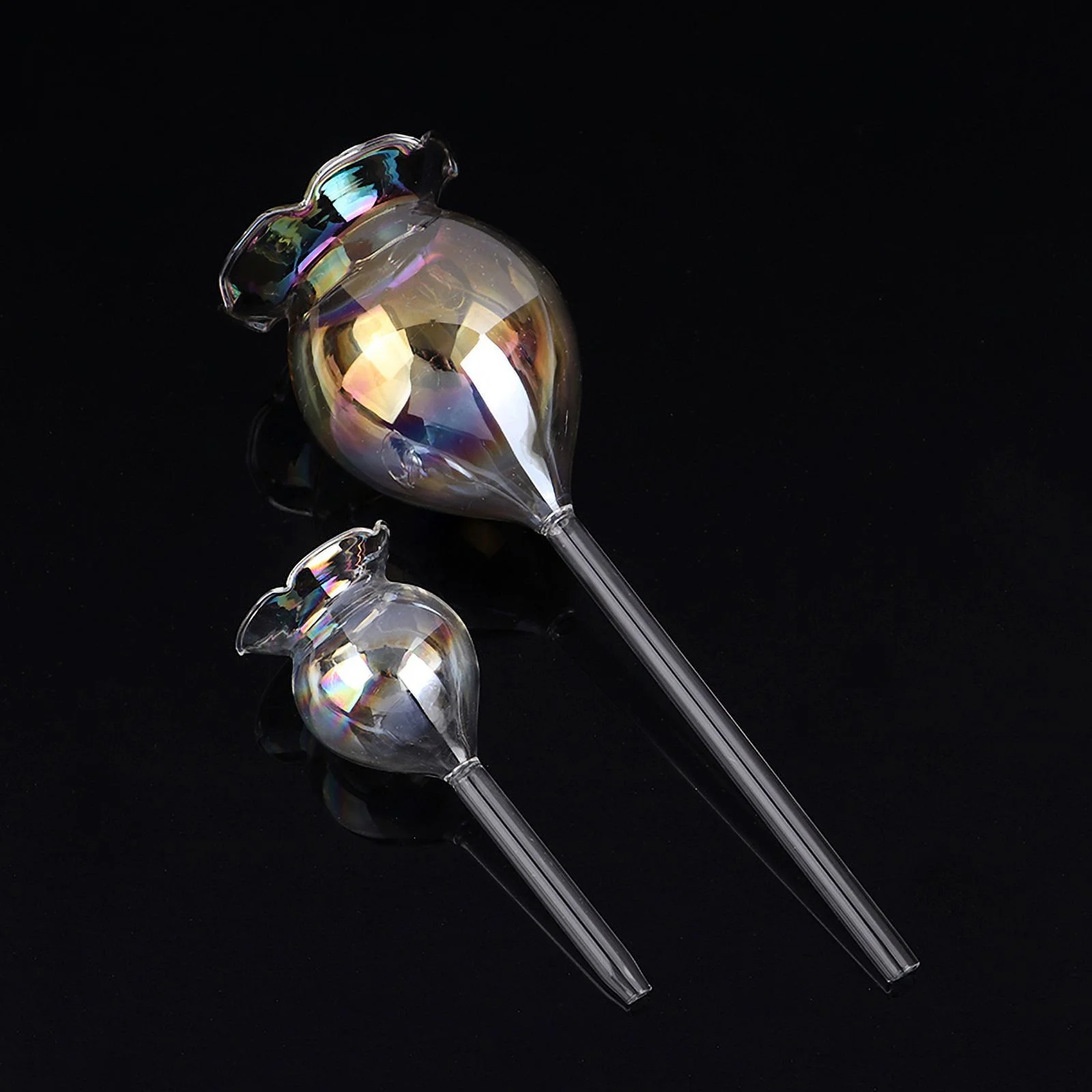 1PC Automatic Flower Watering Device Plant Waterer Self Watering Globes Flower Shape Hand Blown ClearPlastic Aqua Bulbs