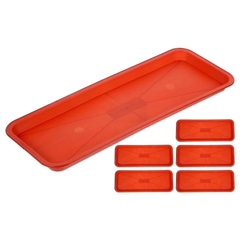 Jibingyi 6pcs Plastic Plant Pot Saucer Rectangle Plant Saucers Drip Tray Flower Pot Drip Trays
