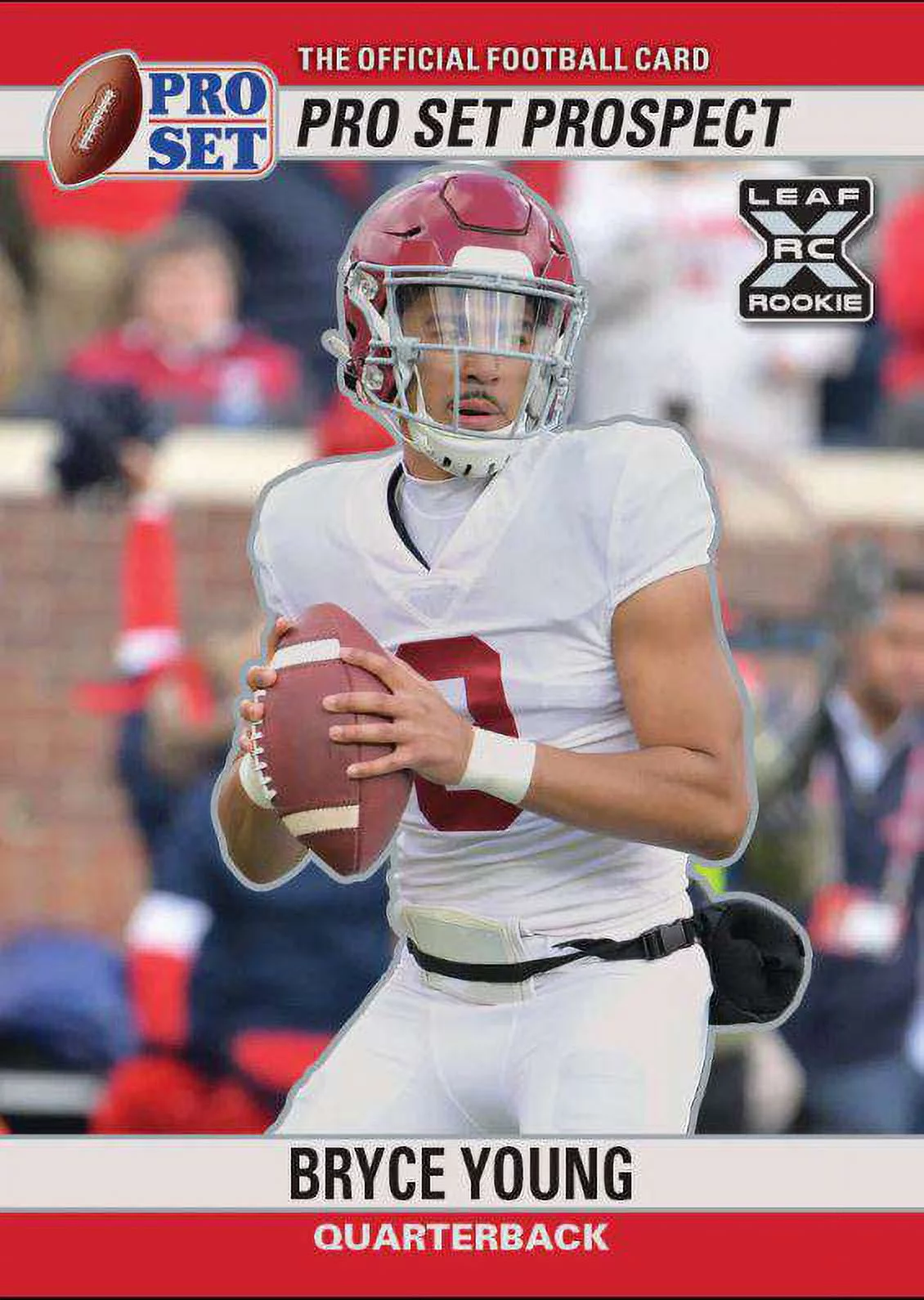 NFL 2023 Pro Set Metal Bryce Young /72 Trading Card P90-8 (XRC Rookie, 1990 Style) (Leaf)