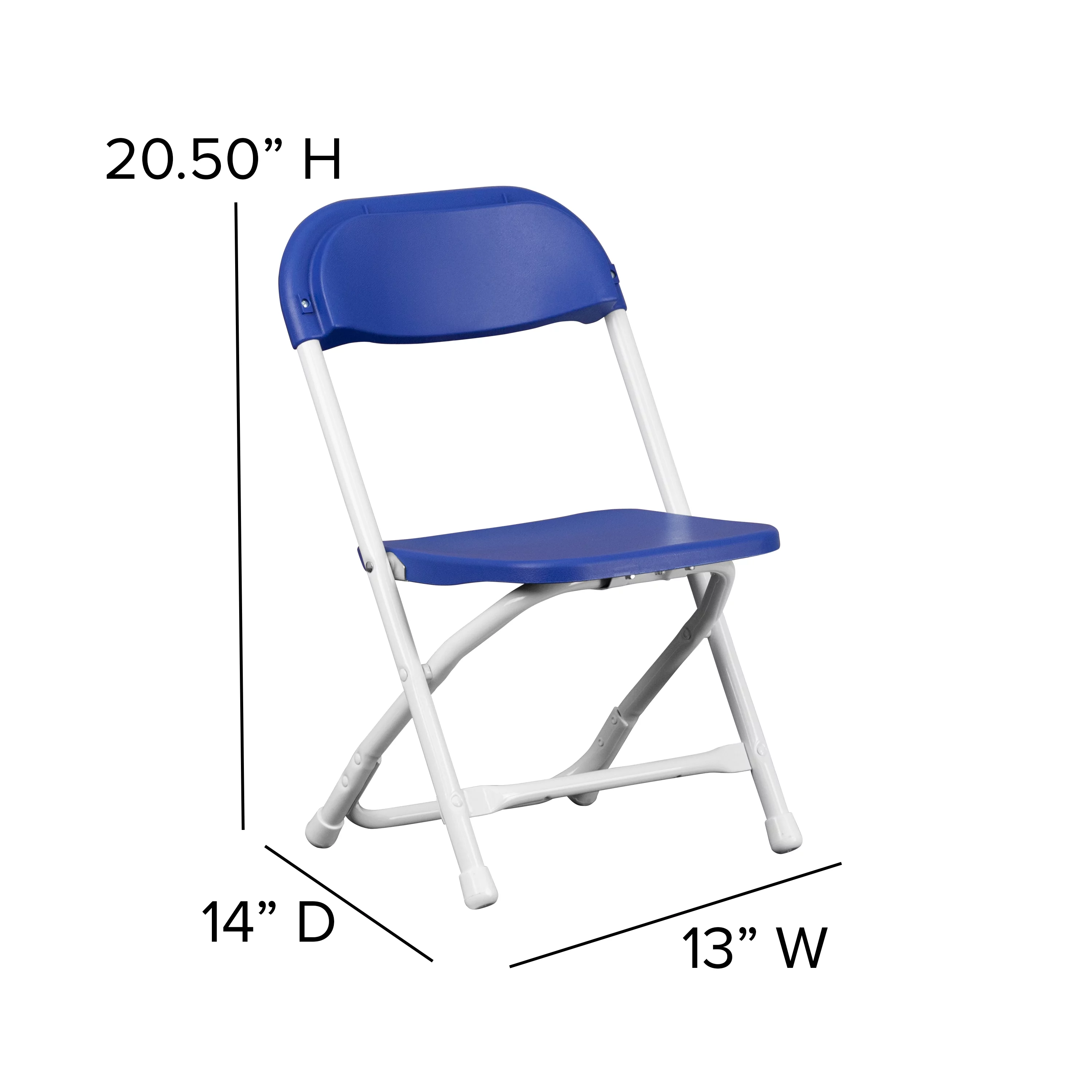 BizChair 10 Pack Kids White Plastic Folding Chair