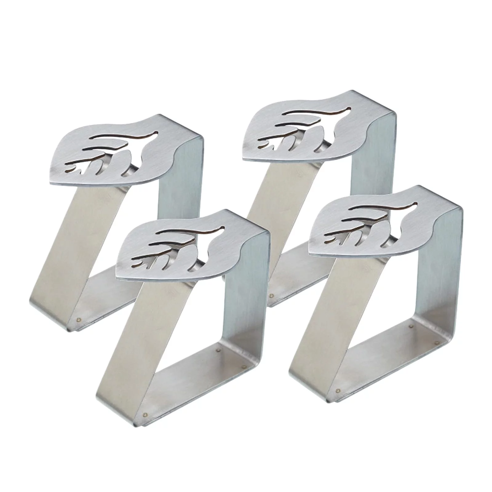 iju7gthy Throw Blanket for Mom 4th of July Outdoor 4Pcs Stainless Steel Table Cloth Clips Thickened Tablecloth Clip Clamp Table Cover Holders for Garden Outdoor Indoor Picnic Party Silver Leaf