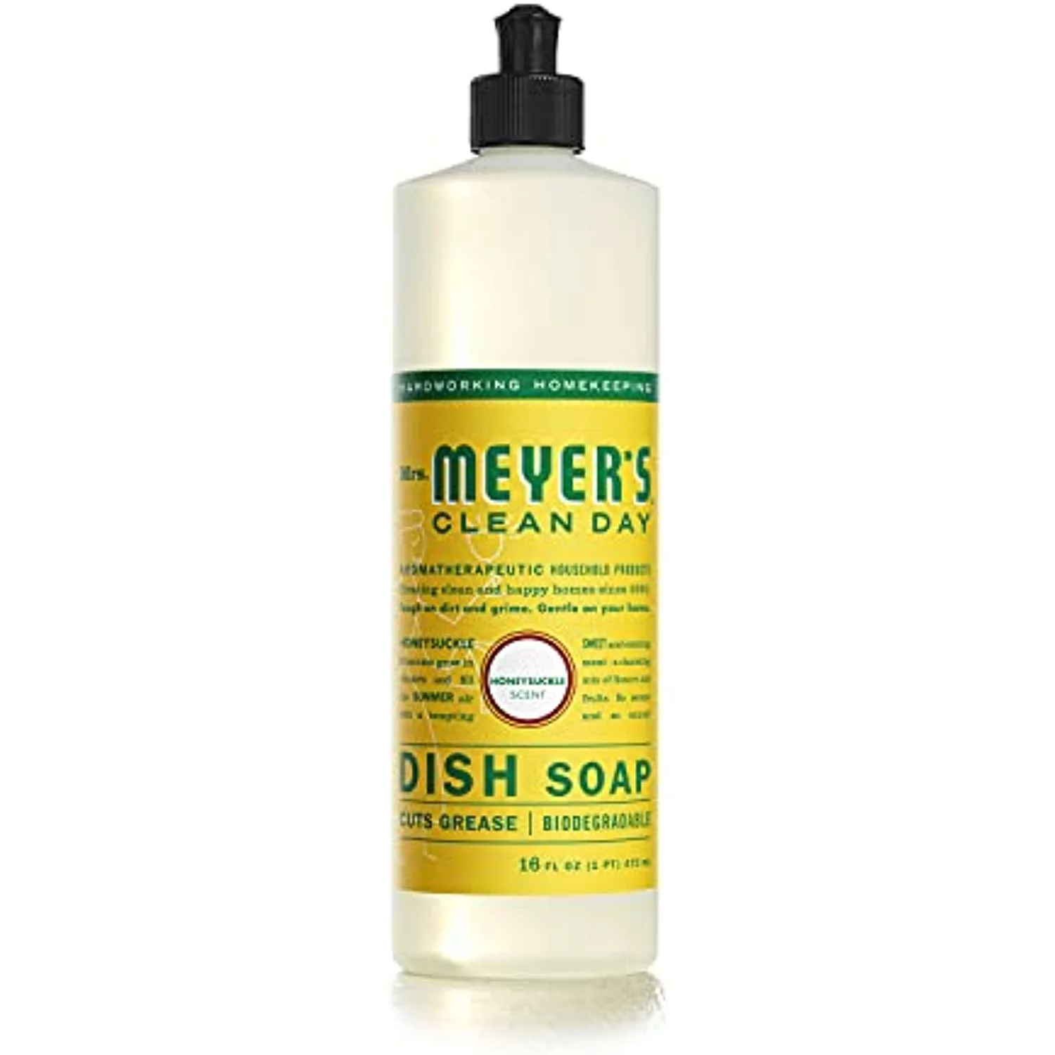 Mrs. Meyers Clean Day Liquid Dish Soap, Honeysuckle, 16 Ounce (Pack Of 2)