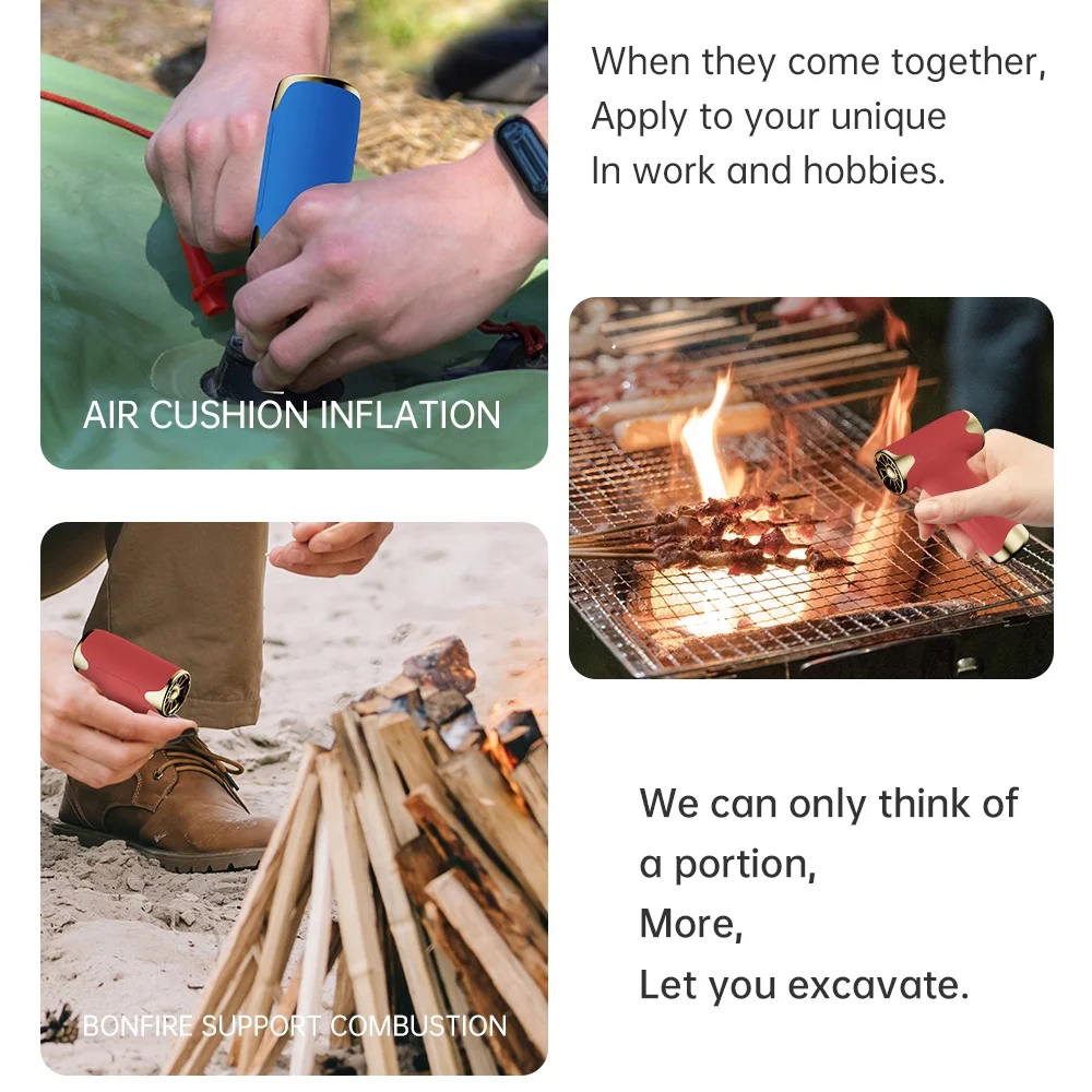 Electric portable  blower,4 Adjustable Speeds Blower Handheld Air Huiop Support 4 Adjustable Battery Support 4 Air Blower Handheld Air With Air Compressed Air Blower Blower Fan Cousopo