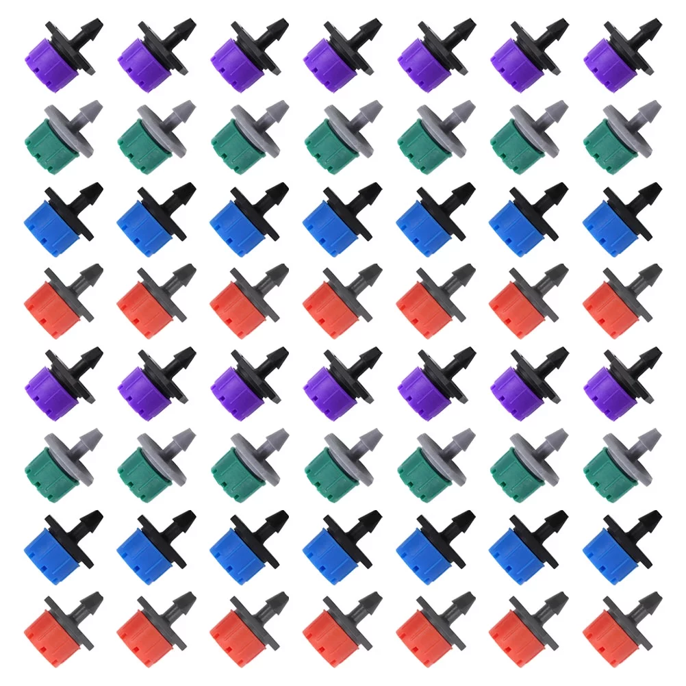 NICEXMAS 100pcs Irrigation Dripper Emitters 8-hole Adjustable Drippers Plastic Drip Emitters