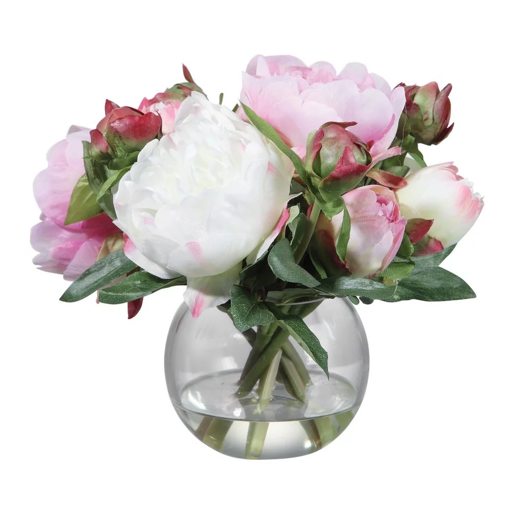 Aspen Loke 10 inch Peony Bouquet 10 inches Wide By 10 inches Deep Bailey Street Home 208-Bel-3314706