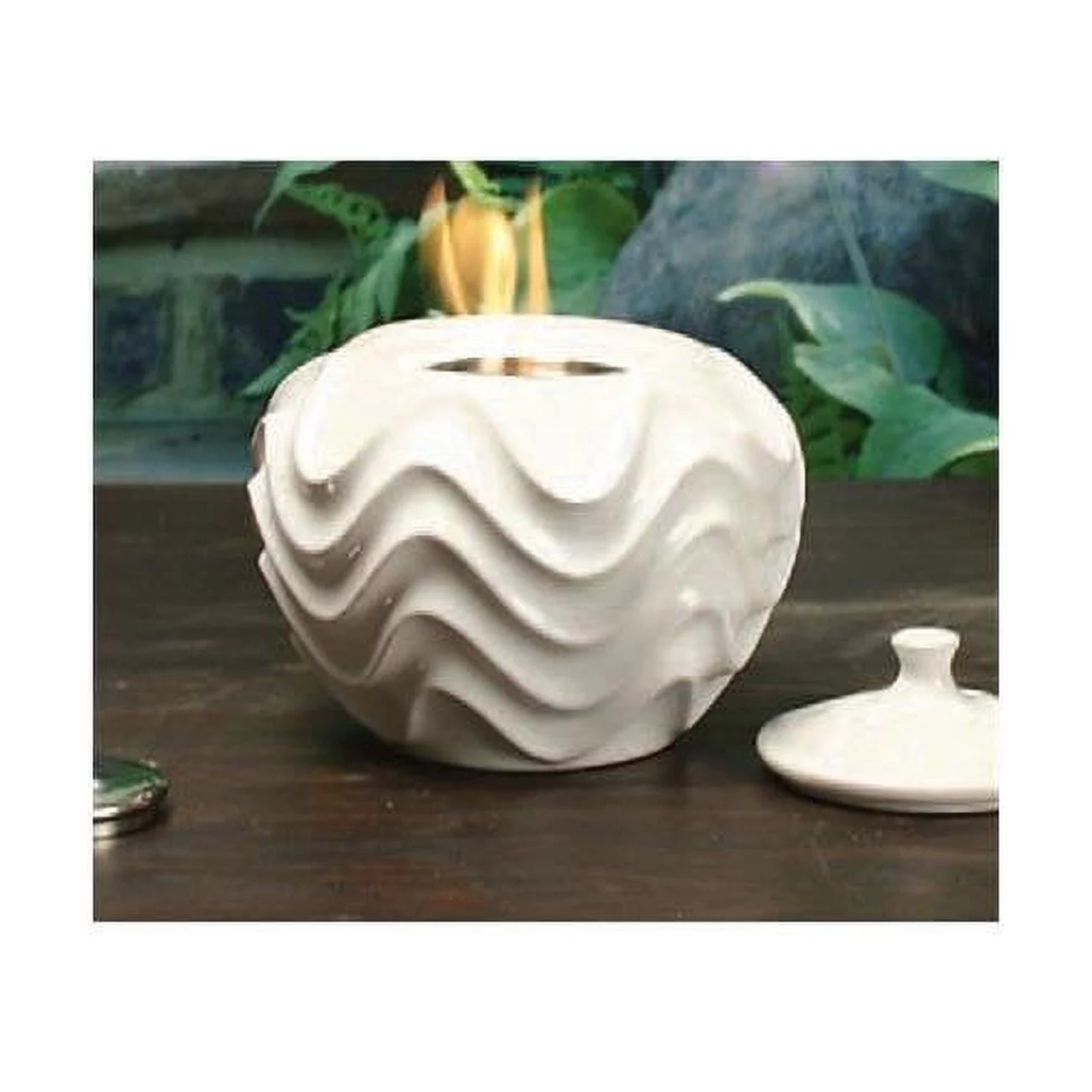 Marshall Home MBS-42-4-1350N 9 W x 6 H In.- White Wave Ceramic Firepot