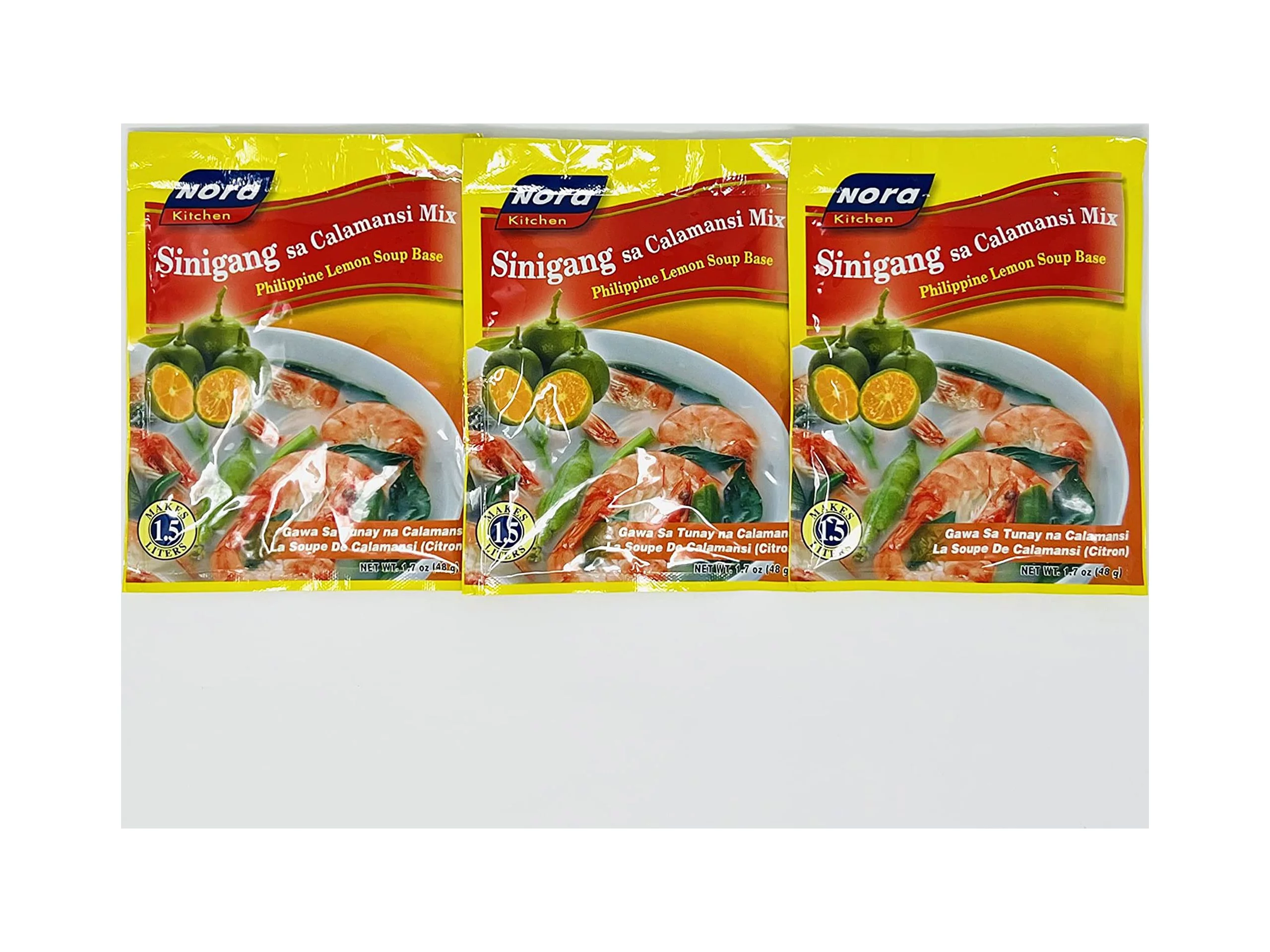 Nora Sinigang Soup Mix Calamansi (Philippine Lemon) 48G (3 Packs)