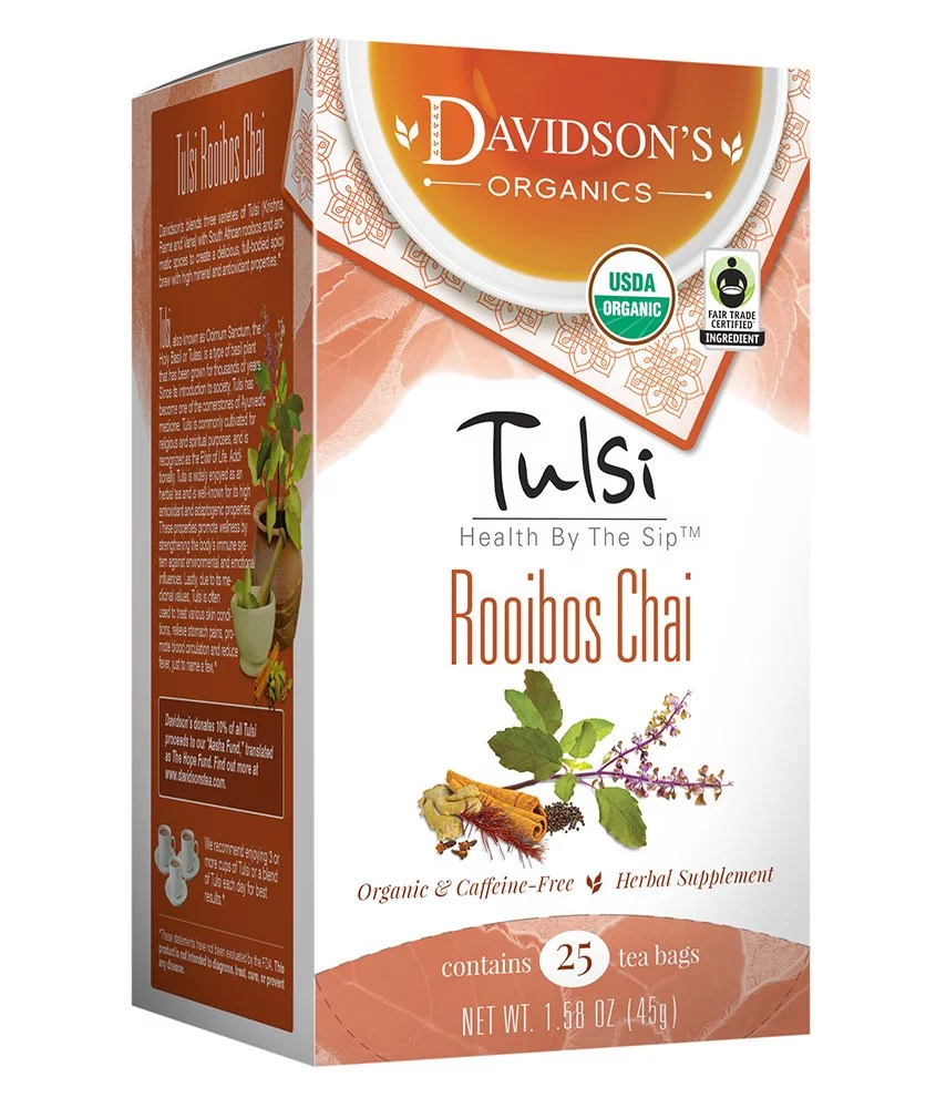 Davidsons Tea Tulsi Rooibos Chai, 25-Count Tea Bags (Pack Of 6))
