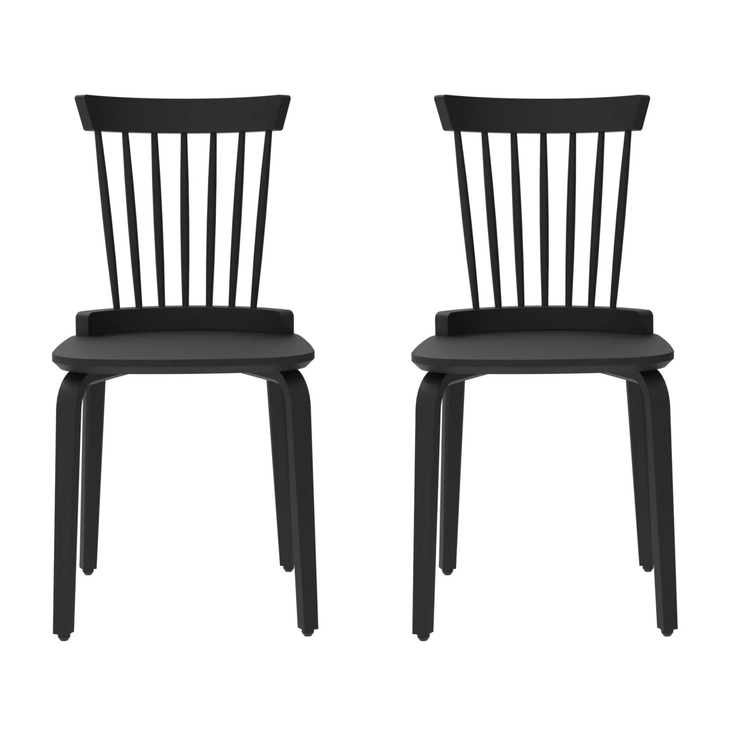 Elegant and Durable Set of 2 Classic Solid Wood Slat Back Windsor Chairs - Stylish Dining Room Seating Option for Home Decor and Entertaining Relaxation