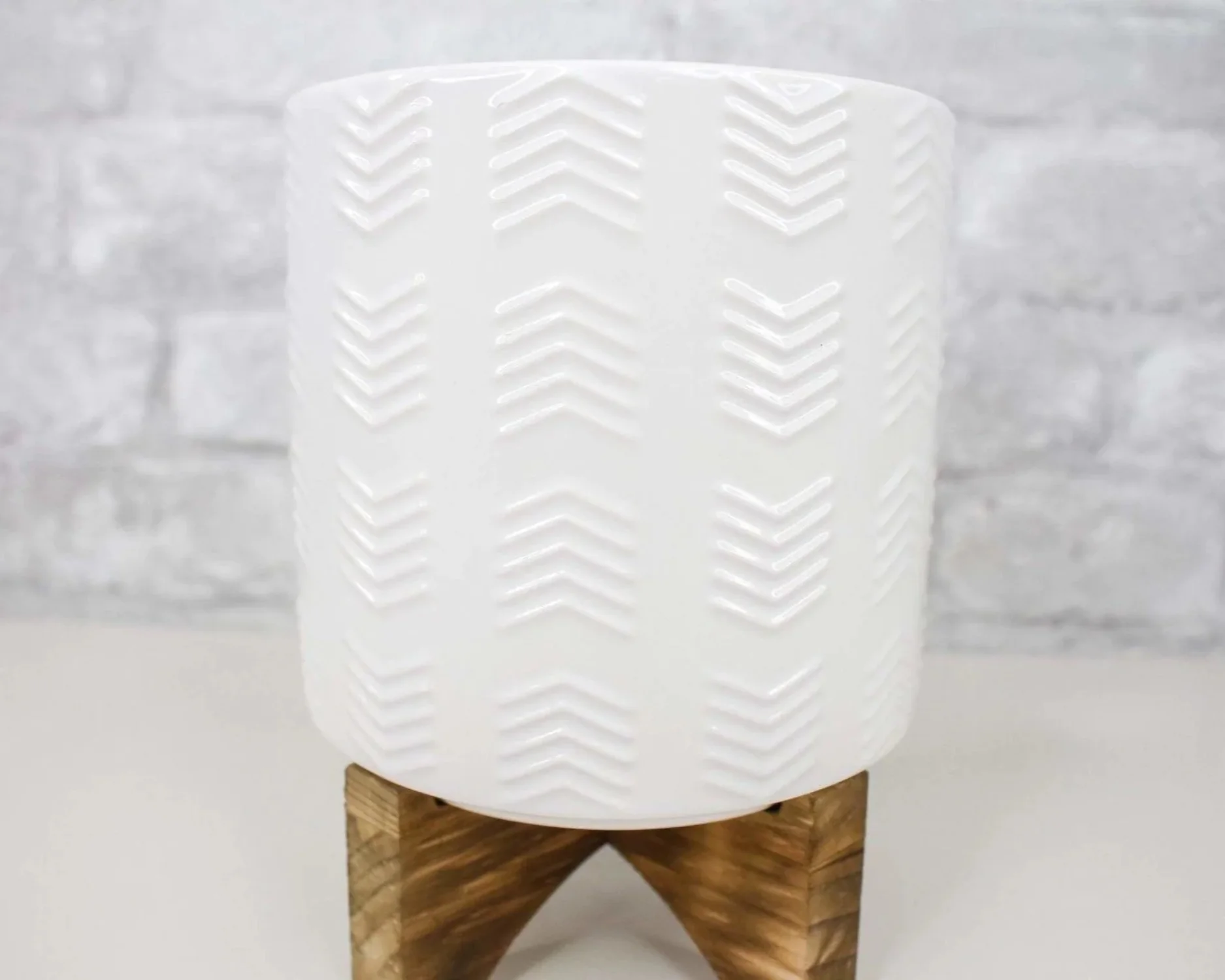 Sola Wood Flowers -Beautiful Boho Ceramic Flower Pot with Stand 4.75