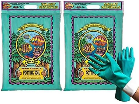 Fox Farm Ocean Forest Potting Soil FFOF Sea Moss Organic 12 Quart Bundled with Pearsons Protective Gloves (2 Pack)