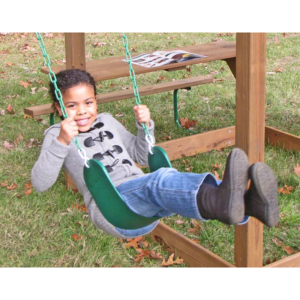 Creative Playthings AA925-242 Kids Flexible Sling Seat Chain Play Swing, Green
