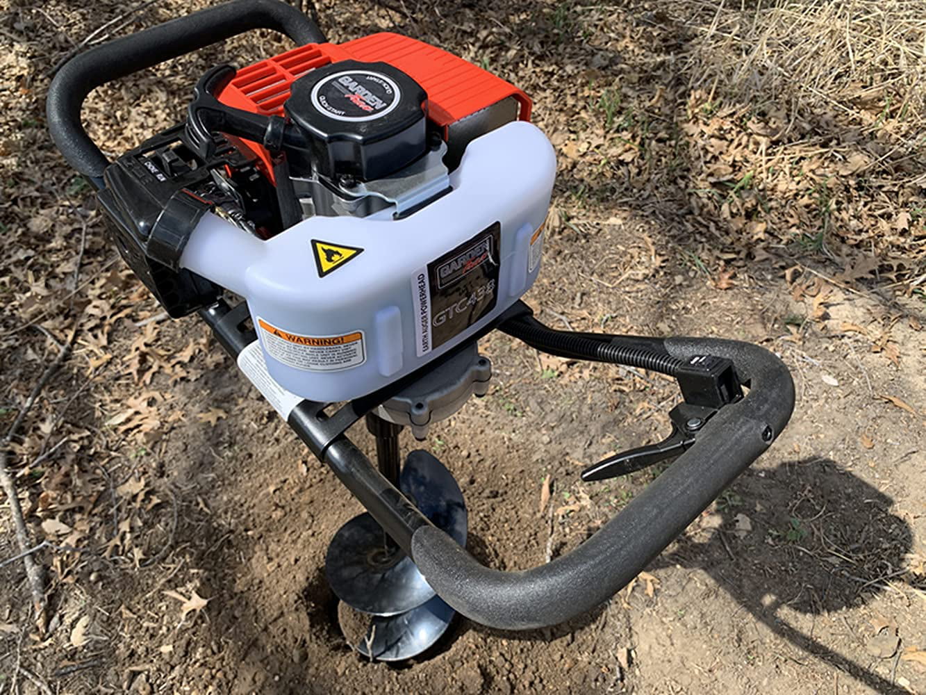 GardenTrax 8 Inch Auger Drill Bit 43cc 2cycle Powerhead Earth Auger Combo