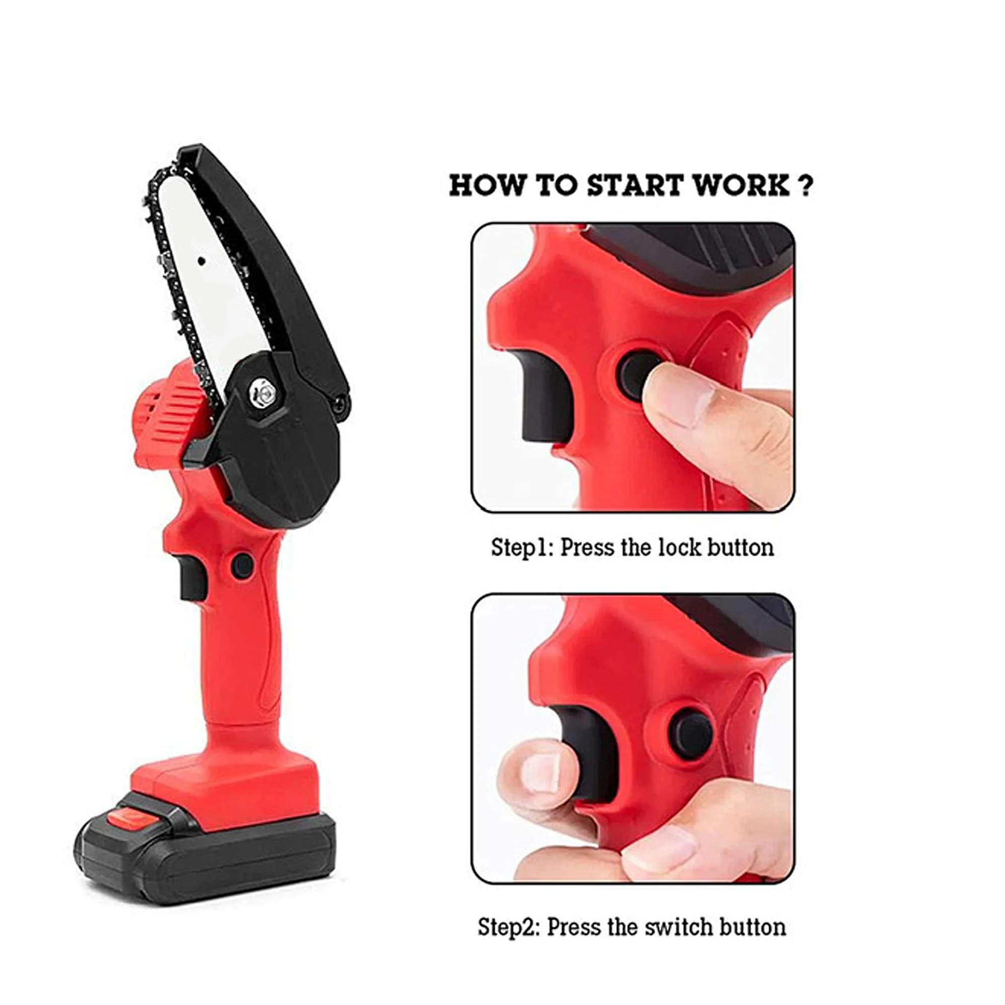 AS SEEN ON TV - Mini Chainsaw Cordless 6 Inch, Electric Chainsaw Chain Saw Battery Powered, Small Hand Chainsaw
