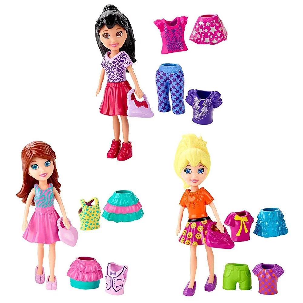 POLLY POCKET (# CBW79)- 1 doll with clothes set and bag
