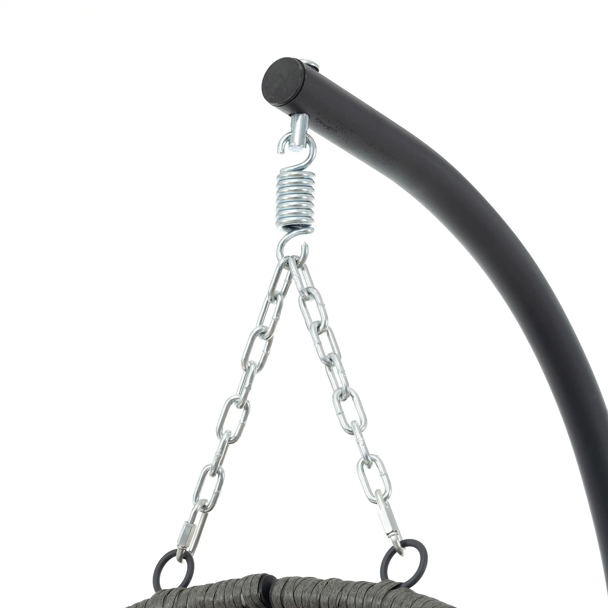 Foldable Design Thick Cushion&Headrest Durable PE Wicker Metal Tube Structure UV-Resistant Hanging Basket Chair Balcony Chair Reading Easy Assembly