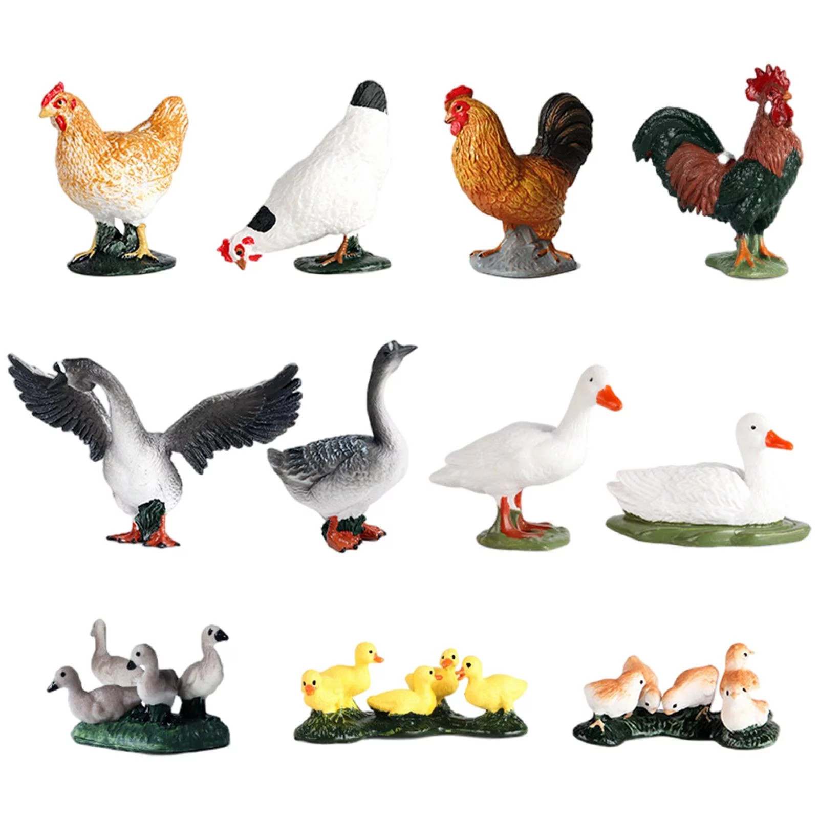 Simulation Farm Animals Figurine Tabletop Decoration Education Toy Playset Animal Figutes Toys Action Duck Figures for Kids