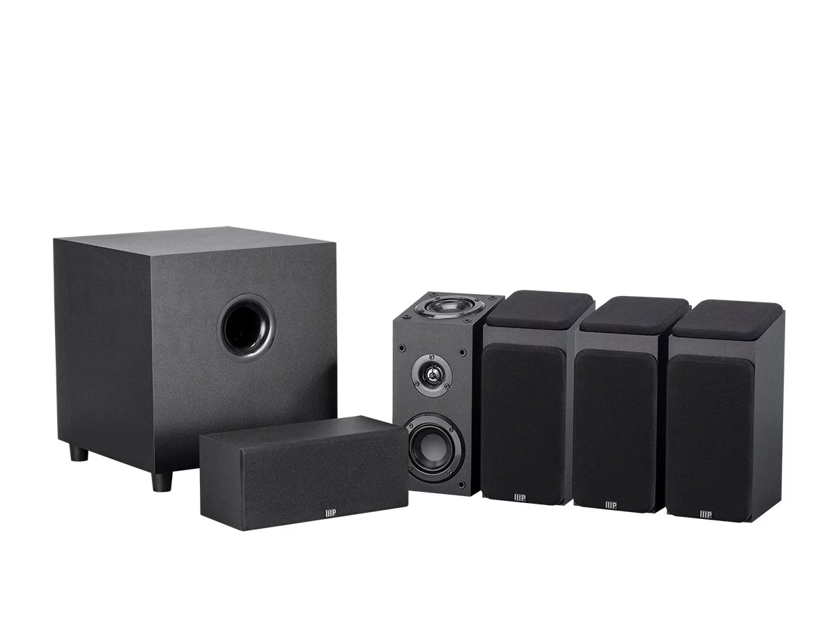 Monoprice Premium 5.1.4-Ch. Immersive Home Theater System - Black With 8 Inch 200 Watt Subwoofer
