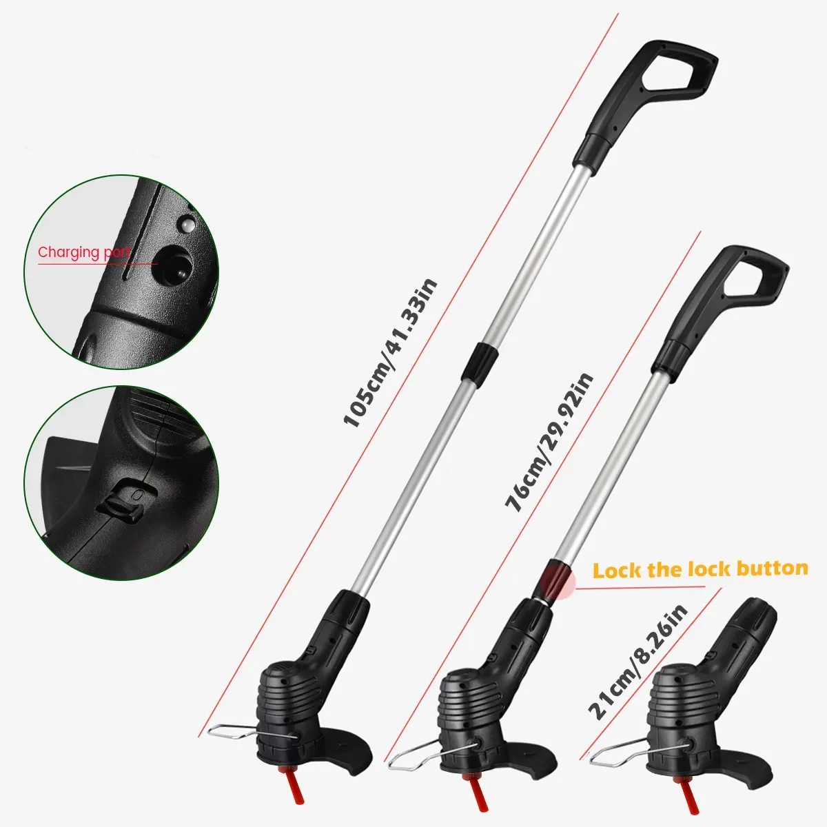 Portable Rechargeable Garden Mower Gardening Lawn Mower Lithium Mower Home Weed Whacker Garden Weed Whacker Weed Wheel