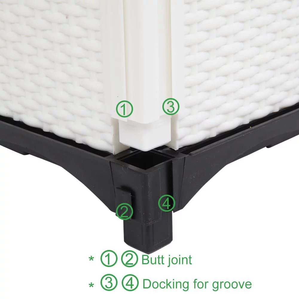 UBesGoo 2 Piece Raised Garden Bed Kit White Free Splicing Planter Box
