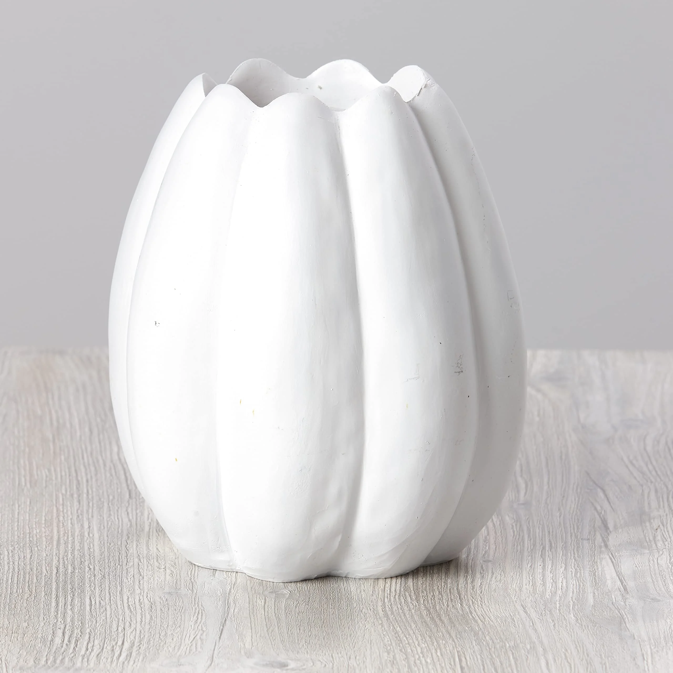 Fall Pumpkin Planters - Harvest Themed Plant Pot - White