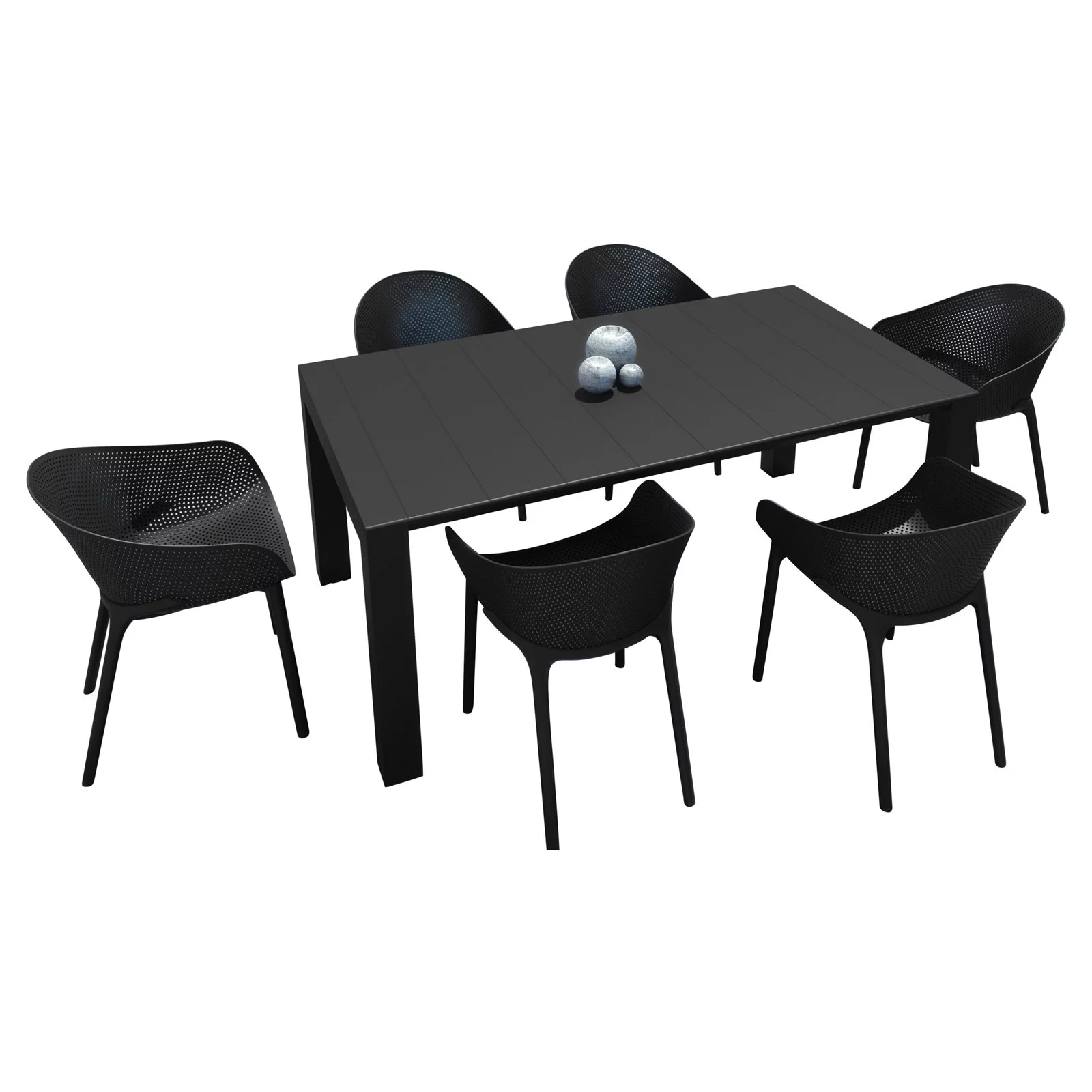 Compamia Sky 7 Piece Extendable Patio Dining Set in Dark Gray