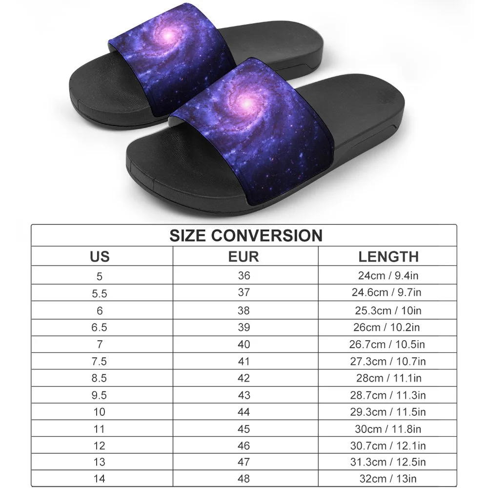 GZHJMY Stylish Slides for Women Men, Spiral Galaxy Soft Flexible Slip-on Sandals Slippers