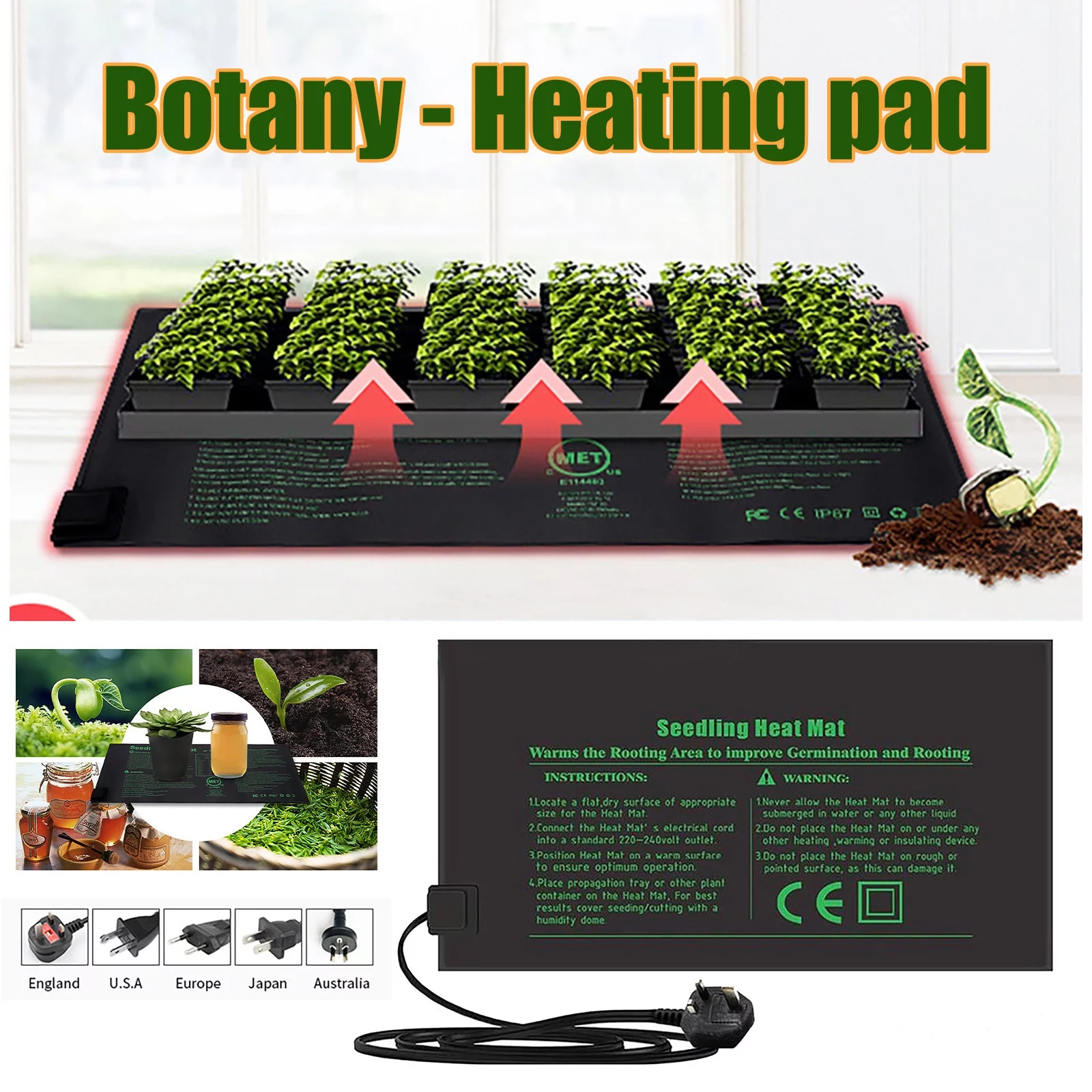 LLQkigsxse Starting Trays Self Watering Heating Pad, Seedling Heating Pad, Germination Growth Pad Husband Birthday Gift