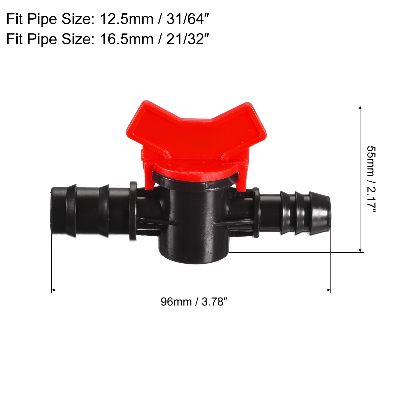 Uxcell 1pack Drip Irrigation Barbed Valve 96mmx55m Switch Valve Aquarium