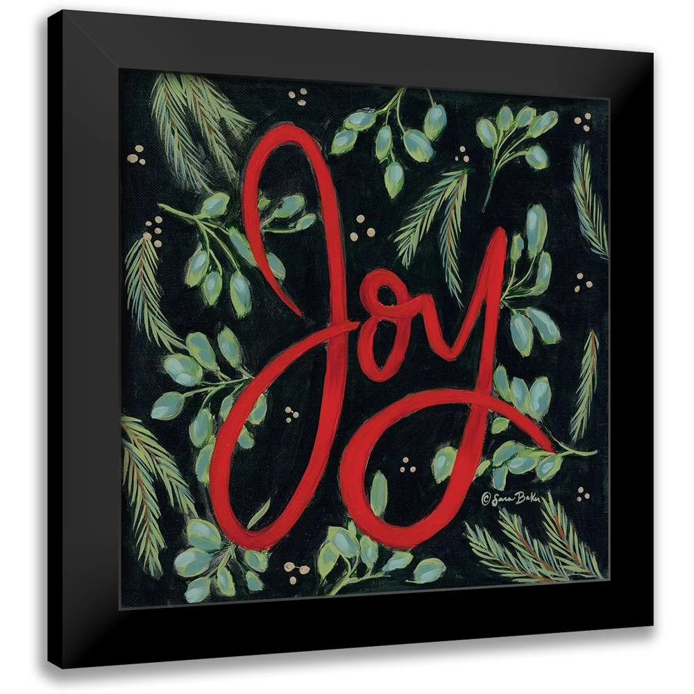 Baker, Sara 12x12 Black Modern Framed Museum Art Print Titled - Spruced Up Joy