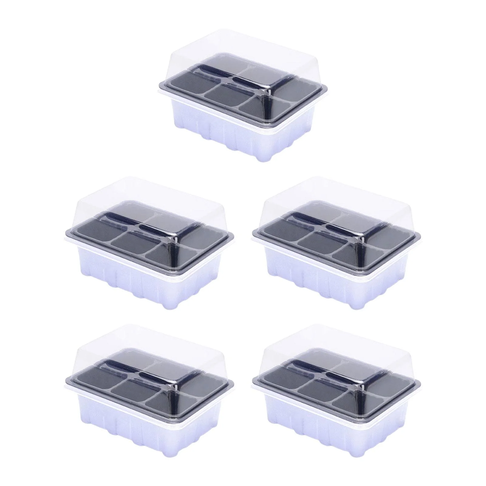 Gazechimp 5 Pack Plant Starting Tray, Seed Starting Tray with Transparent Cover, 19 x 14.5 6 Grids