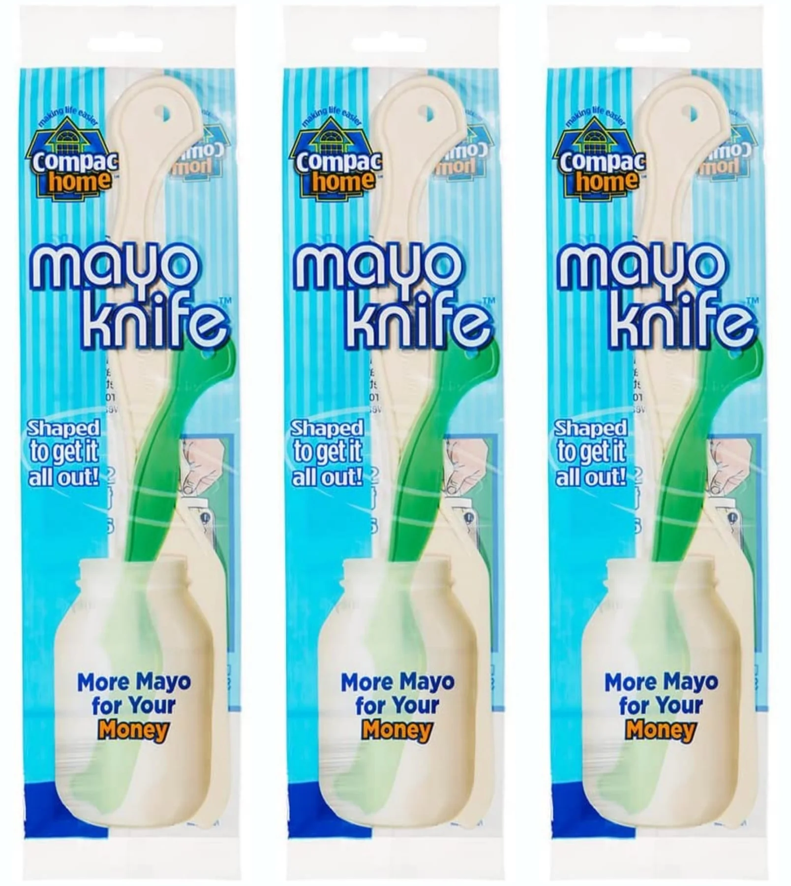 Compac Home Plastic Mayo Knife/Jar Scraper (3-Pack)