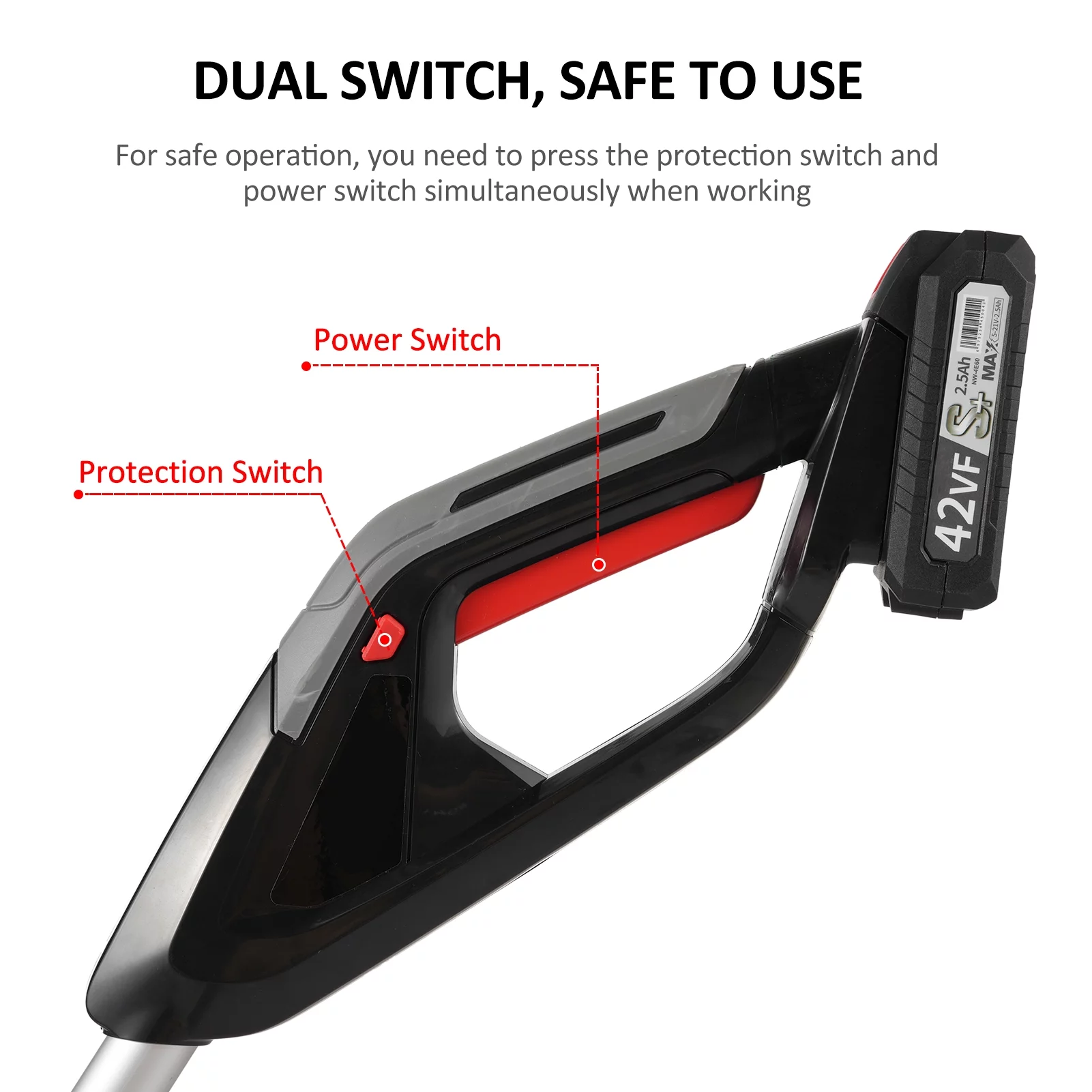 Blusea 21V String Trimmer Grass Trimmer/Edger/Mini-Mower with 2500mAh Battery