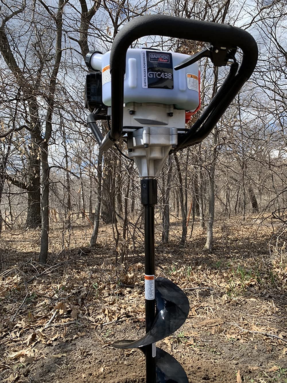 GardenTrax 8 Inch Auger Drill Bit 43cc 2cycle Powerhead Earth Auger Combo