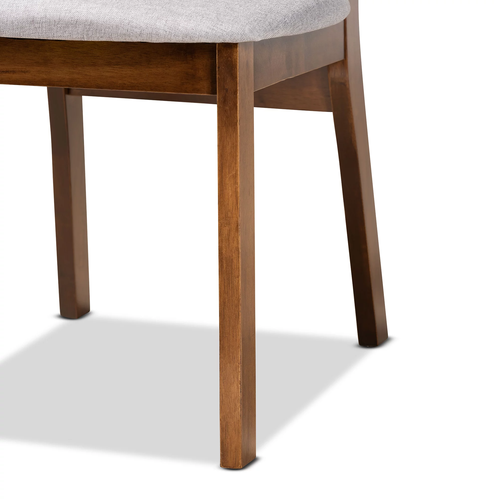 Baxton Studio Damara Mid-Century Modern Grey Fabric Upholstered and Walnut Brown Finished Wood 5-Piece Dining Set