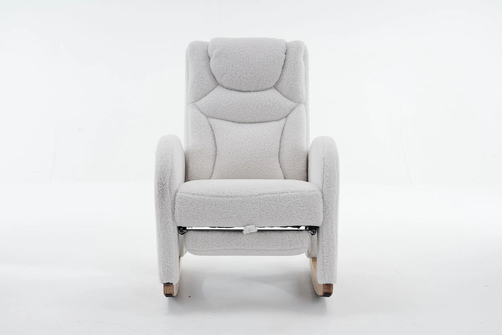 Fabric Nursery Rocking Chair With Adjustable Footrest