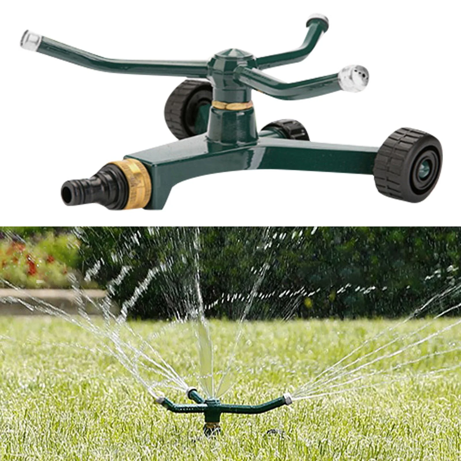 Gardening Three Arm Sprinkler Automatic Watering Of Flowers And Irrigation Sprinkler Can Be Moved Utility Tool