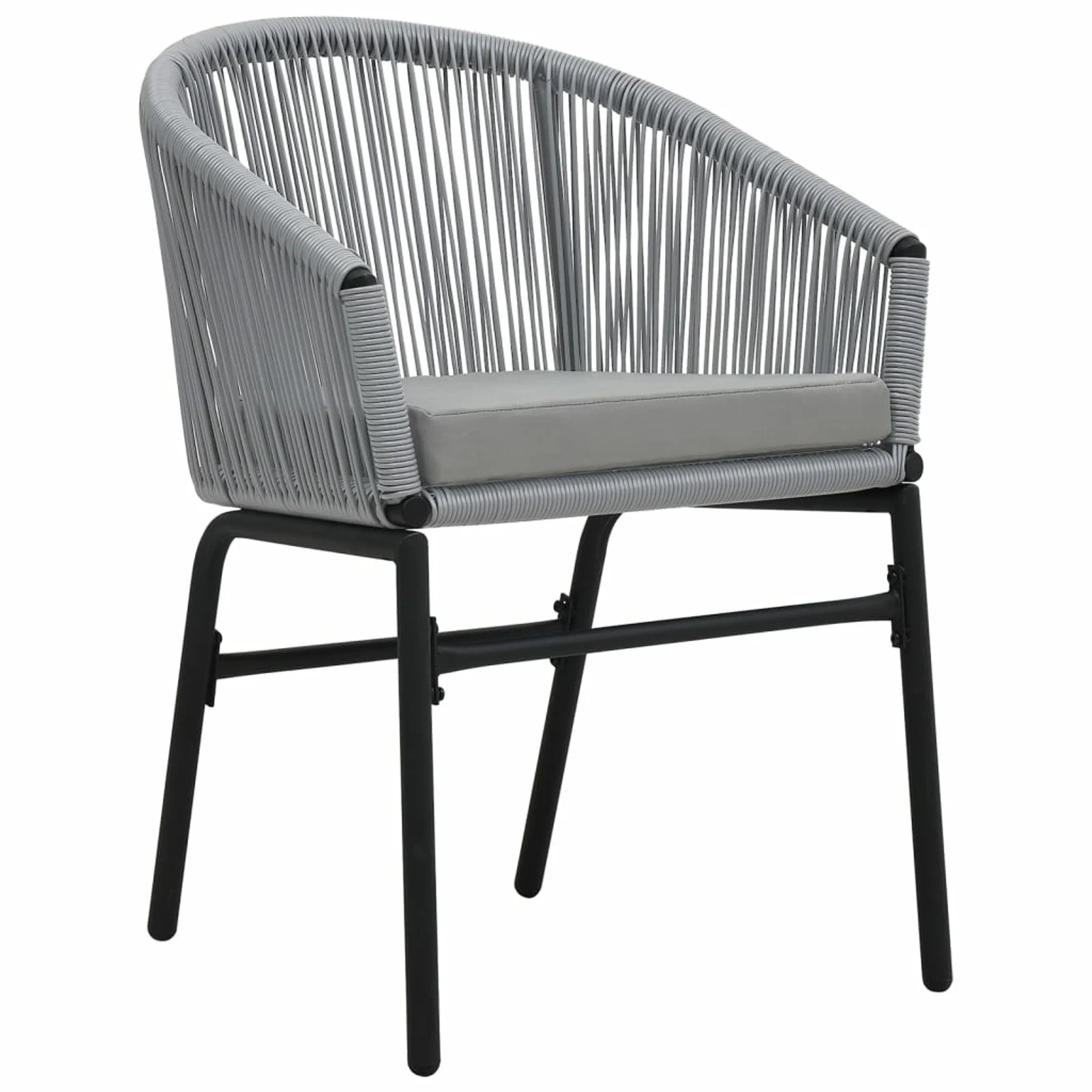 Dcenta Patio Chairs 2 pcs Anthracite PE Rattan