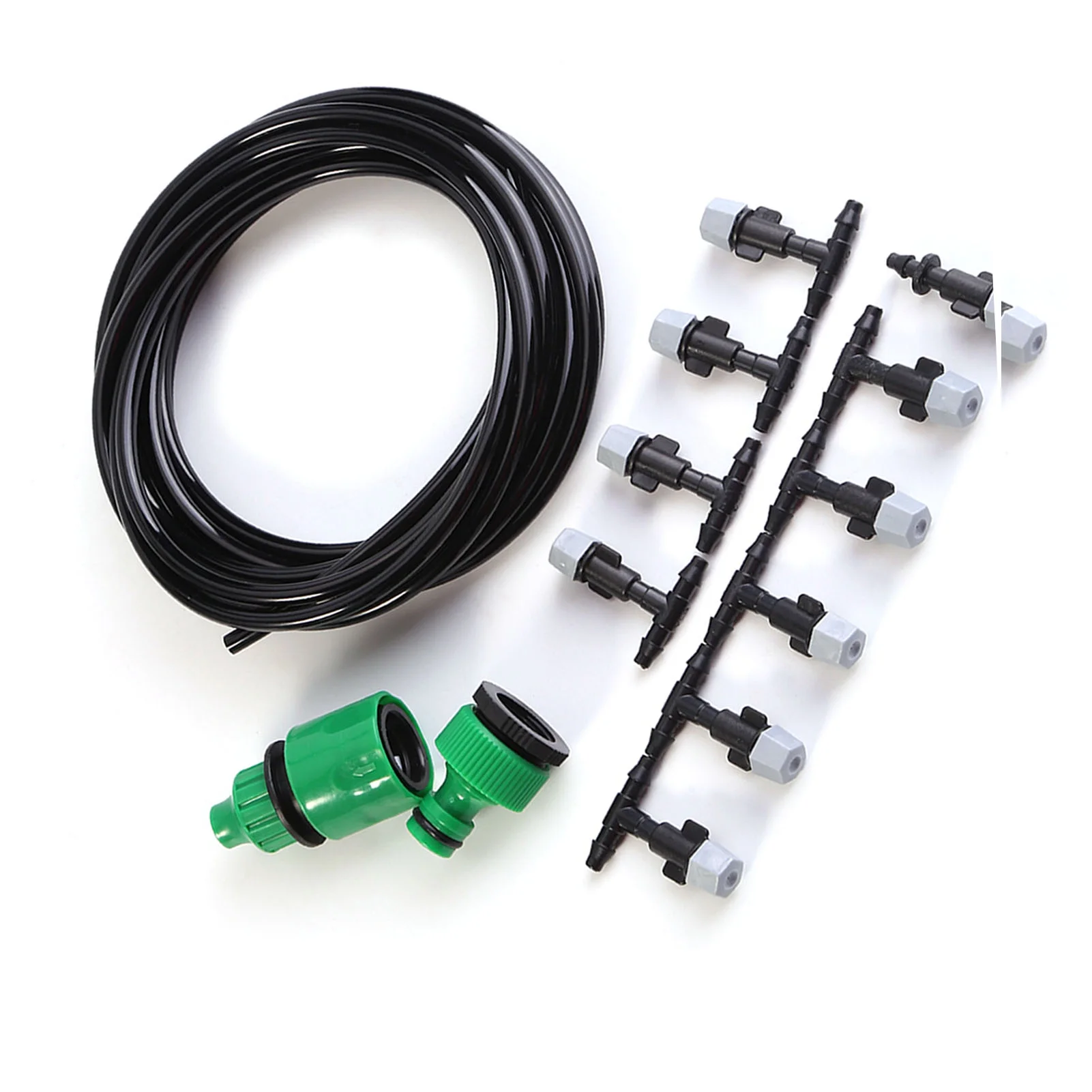 YUMILI Drip Irrigation Kit, Water Misting Cooling System Hose Sprinkler Nozzle Garden Patio Micro Irrigation Set(5M)