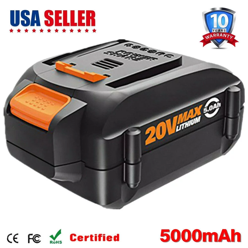 10 Batteries 5.0Ah WA3520 For WORX WA3575 WA3578 WA3525 WG160 20V Max Lithium Tools Battery 5000mAh