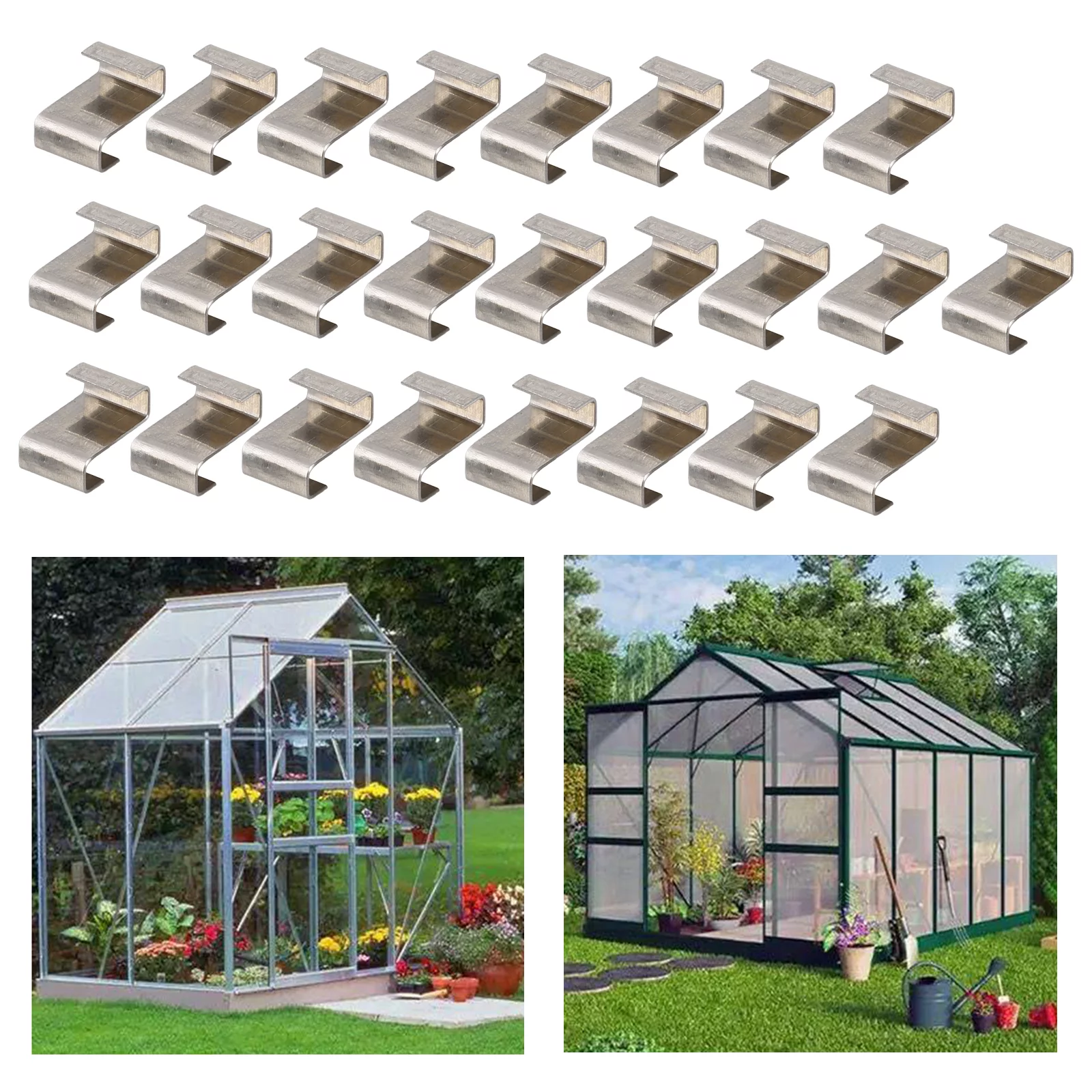 25pcs Glass Clips Greenhouse Glass Window Z Shaped Overlapping Fixing Clips,