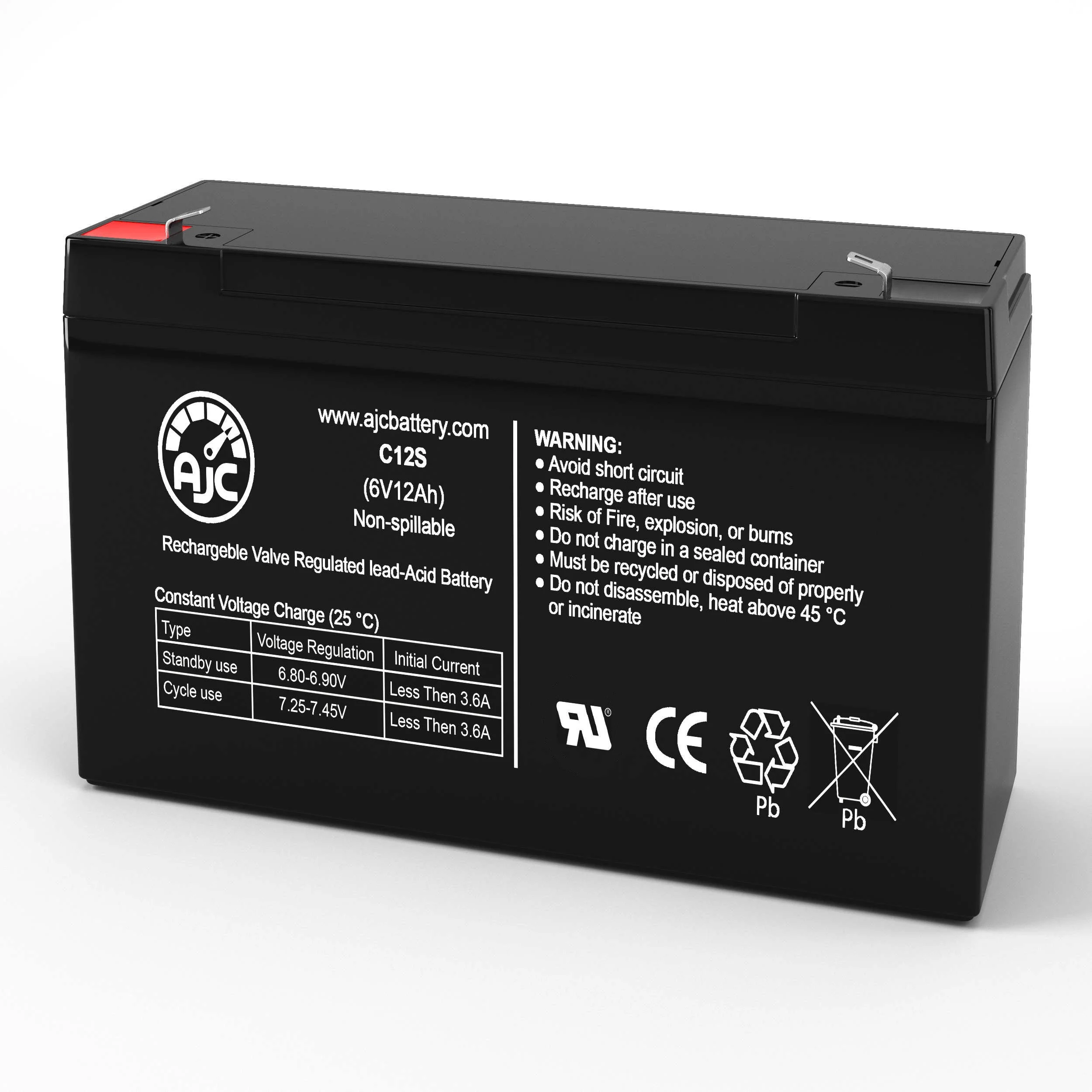 Toro 310 6V 12Ah Lawn and Garden Battery - This Is an AJC Brand Replacement