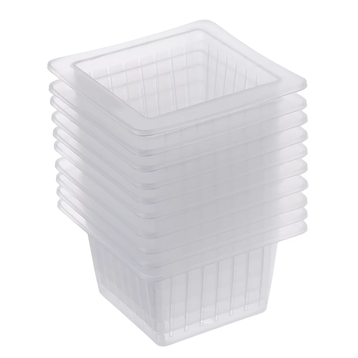 Guichaokj 10pcs Planting Basket Green Planting Root Square Plant Water Culture Flower Garden Balcony Planting Soilless Cultivation Pots with Cotton Rope (White)