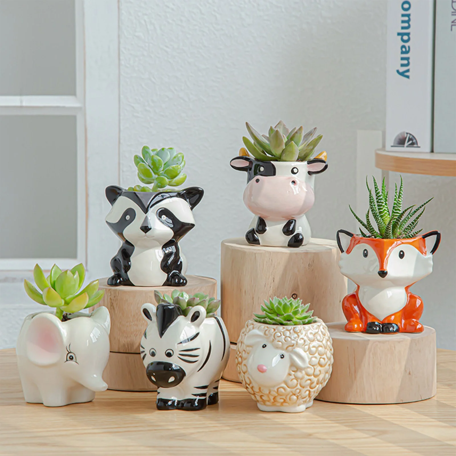 Ceramic Cartoon Flowerpot Simple And Cartoon Fleshy Flowerpot Gardening Potted Plant Fleshy Flowerpot Animal Flowerpot
